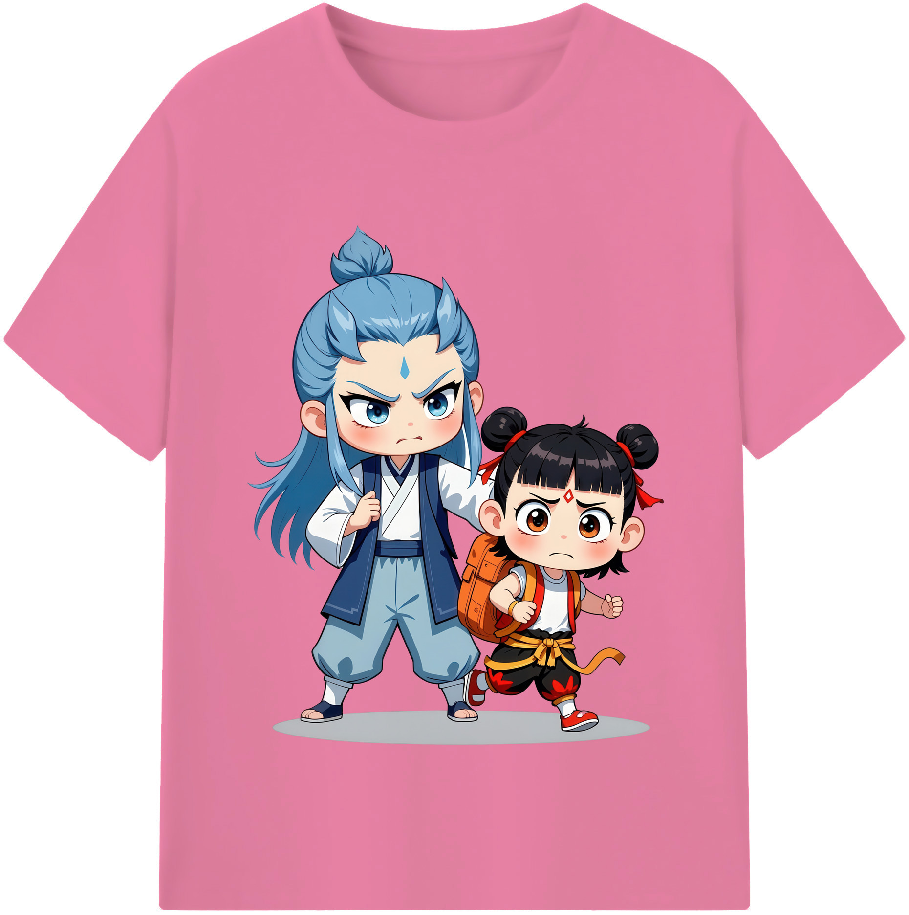 （画像用） Ne Zha 2 ナタ 魔童の大暴れ 綿100％半袖Tシャツ（フロントプリント）